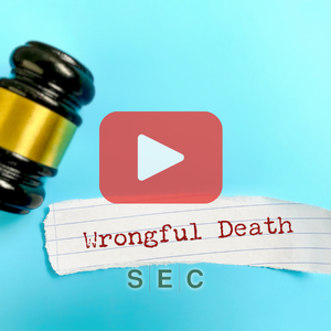 Steuern_wrongful_death_FEATURED_08_05_26 Judges gavel and scrap of paper with words: Wrongful death and SEC logo.
